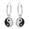 Kids Collectie WeLoveSilver | Zilveren Oorringen Met Hanger, Yin En Yang