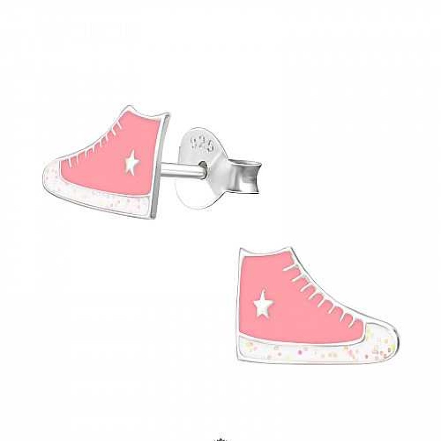 Kids Collectie WeLoveSilver | Zilveren Oorstekers, Roze Sneaker