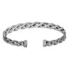 Armbanden WeLoveSilver | Zilveren Bangle Armband Met Gevlochten En Opengewerkte Banden