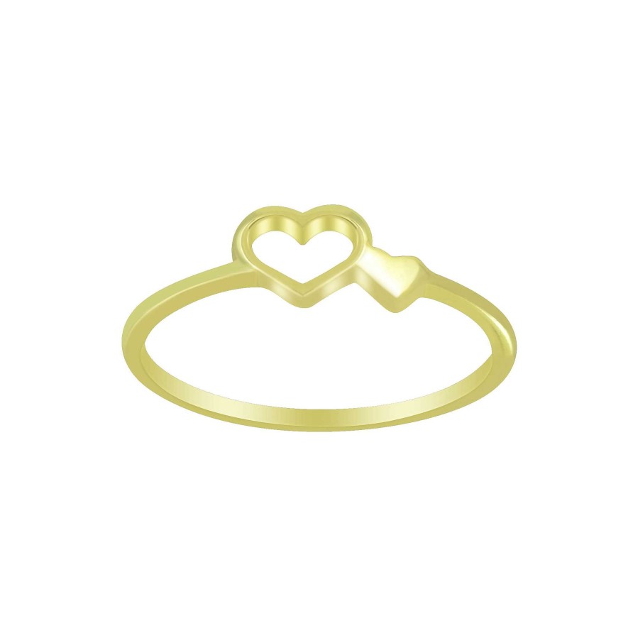 Ringen WeLoveSilver | Gold Plated Ring, Twee Hartjes