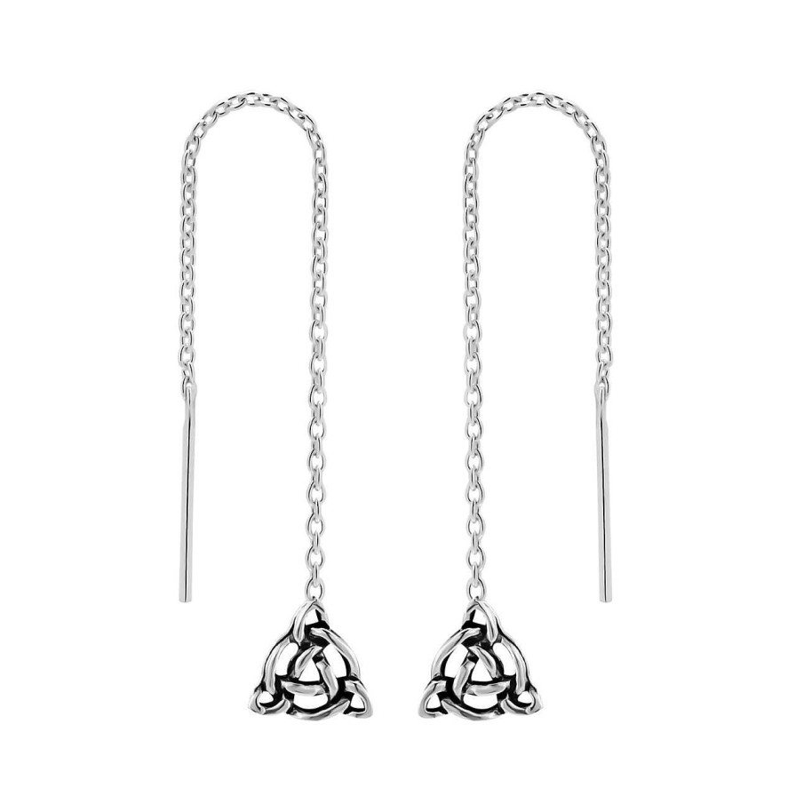 Oorbellen WeLoveSilver | Zilveren Chain Oorbellen, Triquetra