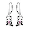 Kids Collectie WeLoveSilver | Zilveren Oorhangers, Panda Met Ijsje