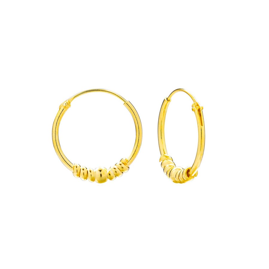 Oorbellen WeLoveSilver | Gold Plated Bali Hoops, Bolletje En Spiralen