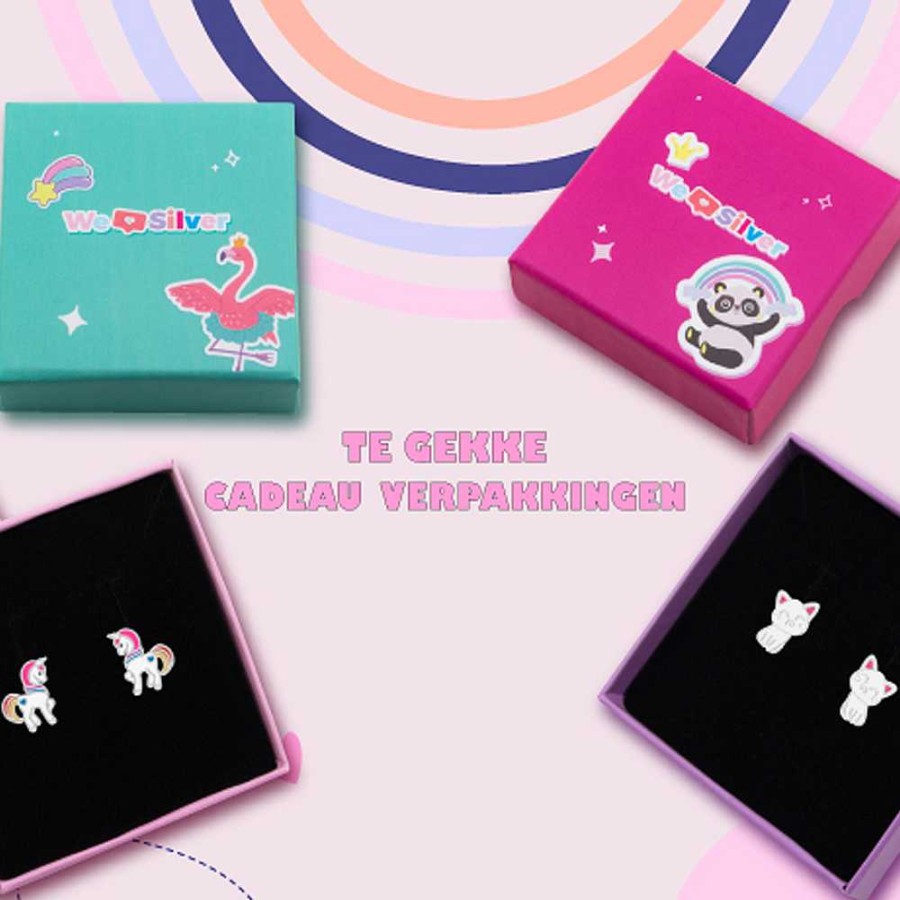 Kids Collectie WeLoveSilver | Zilveren Ketting, Panda Met Roze Strikje