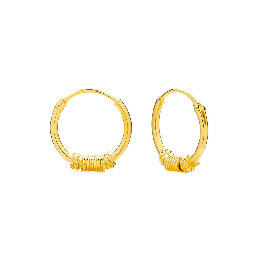 Oorbellen WeLoveSilver | Gold Plated Bali Hoops, Spiralen