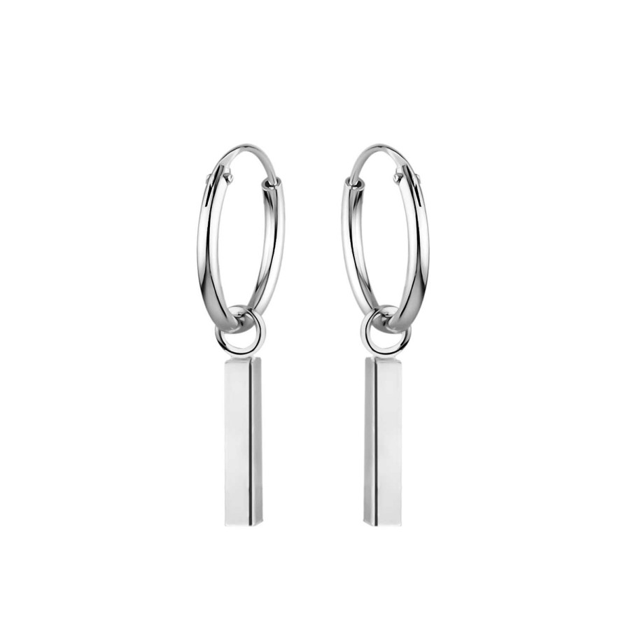 Oorbellen WeLoveSilver | Zilveren Oorringen Met Hanger, Staafje