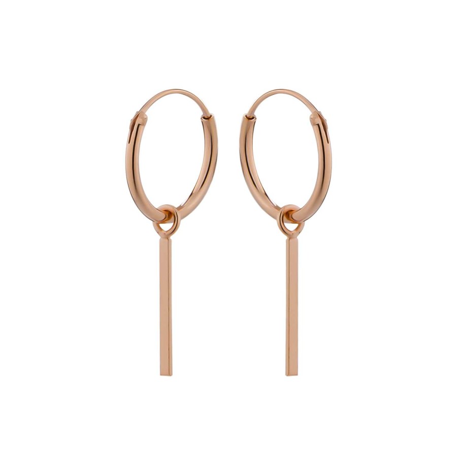 Oorbellen WeLoveSilver | Rose Goldplated Oorringen, Staafje