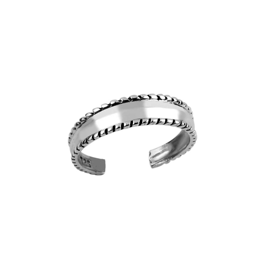 Ringen WeLoveSilver | Zilveren Teenring, Band Met Versierde Randen