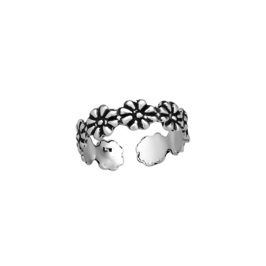 Ringen WeLoveSilver | Zilveren Teenring, Band Van Bloemetjes