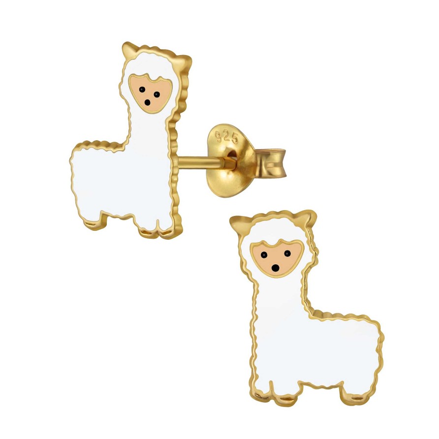 Kids Collectie WeLoveSilver | Gold Plated Oorstekers, Alpaca