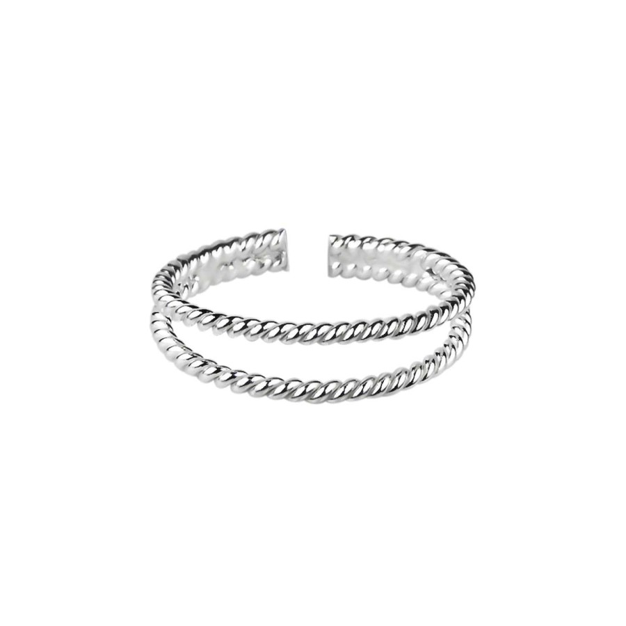 Ringen WeLoveSilver | Zilveren Teenring, Twee Gevlochten Banden