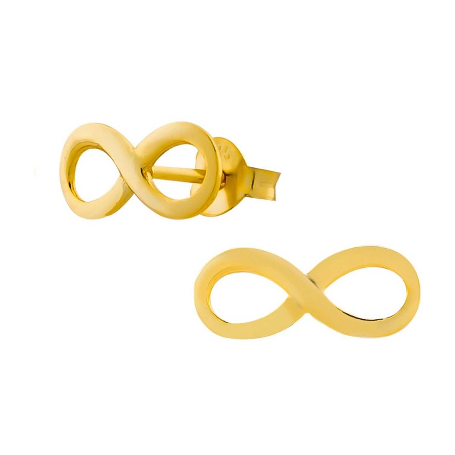 Oorbellen WeLoveSilver | Gold Plated Oorstekers, Infinity Teken