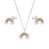 Kids Collectie WeLoveSilver | Kindersieraden, Set Ketting En Oorstekers Regenboog