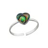 Ringen WeLoveSilver | Zilveren Teenring, Abalone Hart