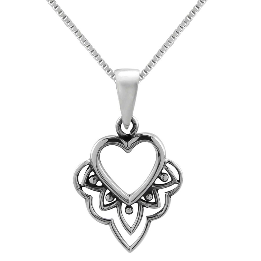 Kettingen WeLoveSilver | Zilveren Ketting, Hart Met Sierlijke Details