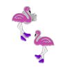 Kids Collectie WeLoveSilver | Zilveren Oorstekers, Flamingo'S Op Rolschaatsen