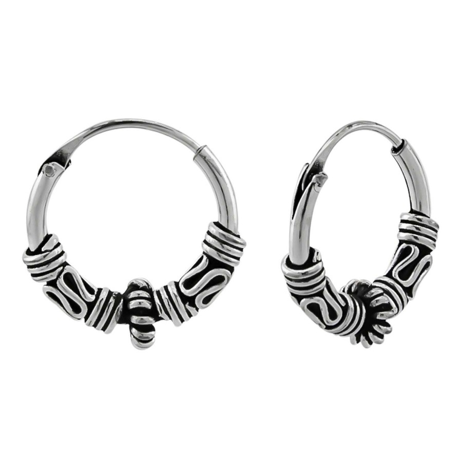 Oorbellen WeLoveSilver | Zilveren Oorringen, Bali Hoops Met Kringeltjes