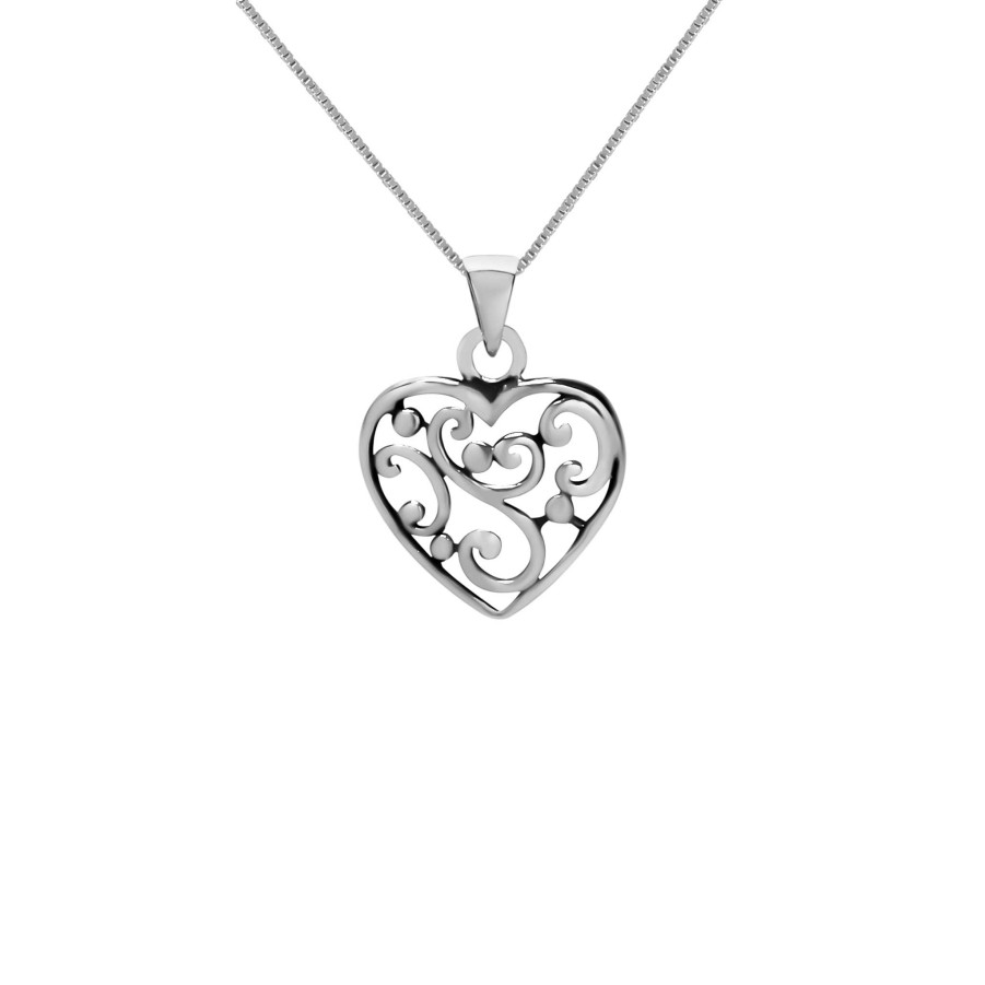 Kettingen WeLoveSilver | Zilveren Ketting Met Hanger, Opengewerkt Hart