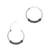 Oorbellen WeLoveSilver | Zilveren Bali Hoops Met Slingertjes, 21 Mm