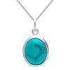 Kettingen WeLoveSilver | Zilveren Ketting Met Hanger, Turquoise Steen Met Gladde Rand