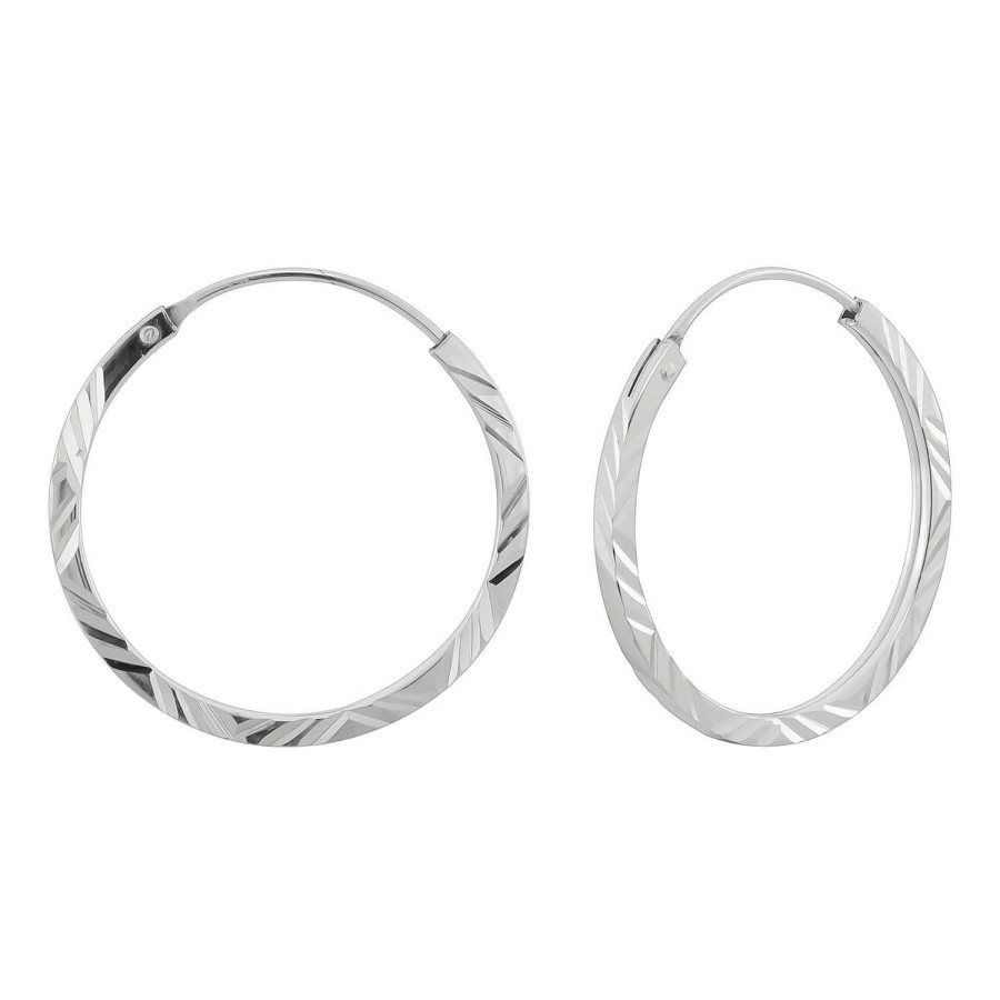 Oorbellen WeLoveSilver | Zilveren Oorringen, Diamond Cut, 25 Mm