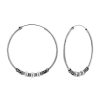 Oorbellen WeLoveSilver | Zilveren Bali Hoops, 40 Mm, Bolletjes