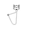 Oorbellen WeLoveSilver | Zilveren Ear Cuff, Drie Banden En Chain