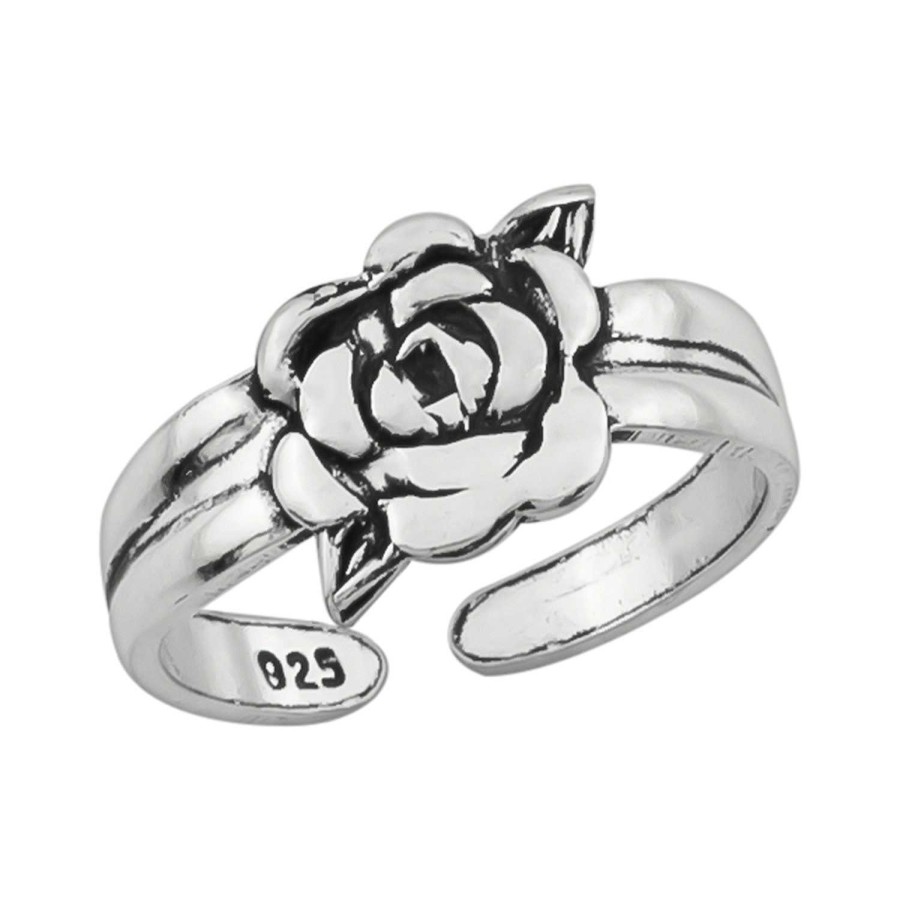 Ringen WeLoveSilver | Zilveren Teenring, Roos Met Geoxideerde Delen