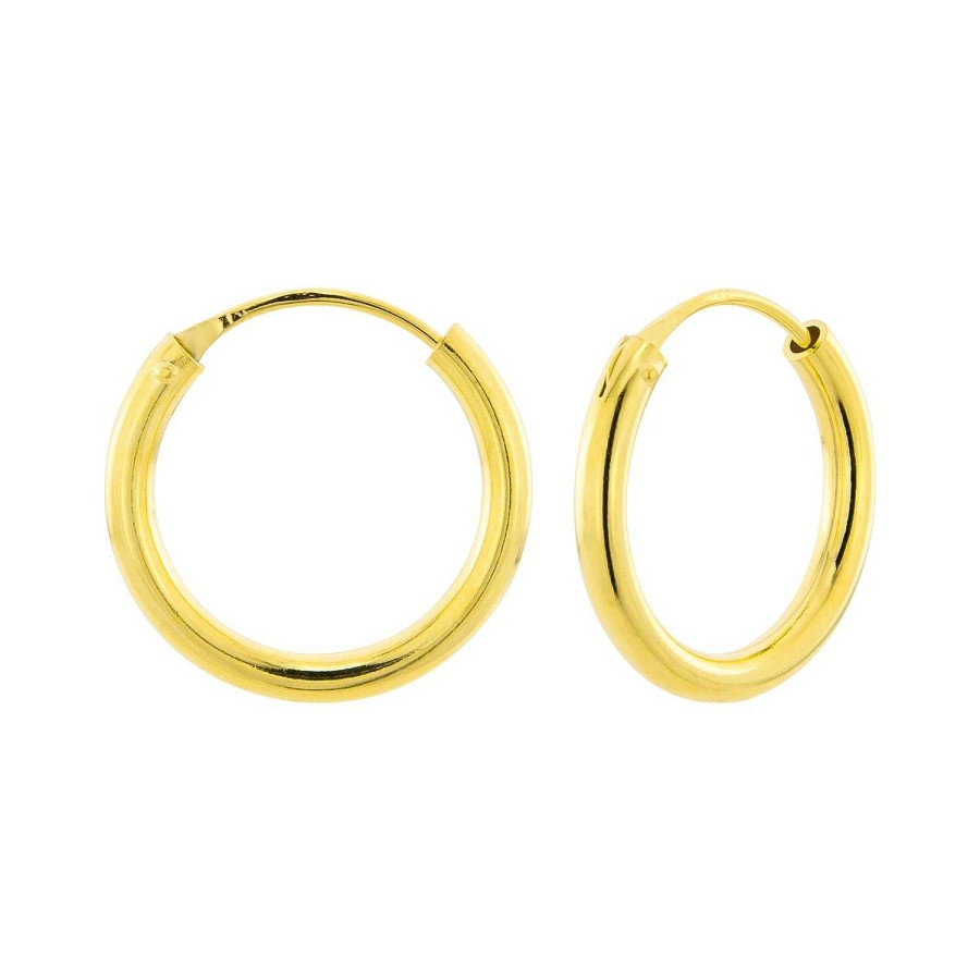 Oorbellen WeLoveSilver | Gold Plated Oorringen, Plain, 20 Mm