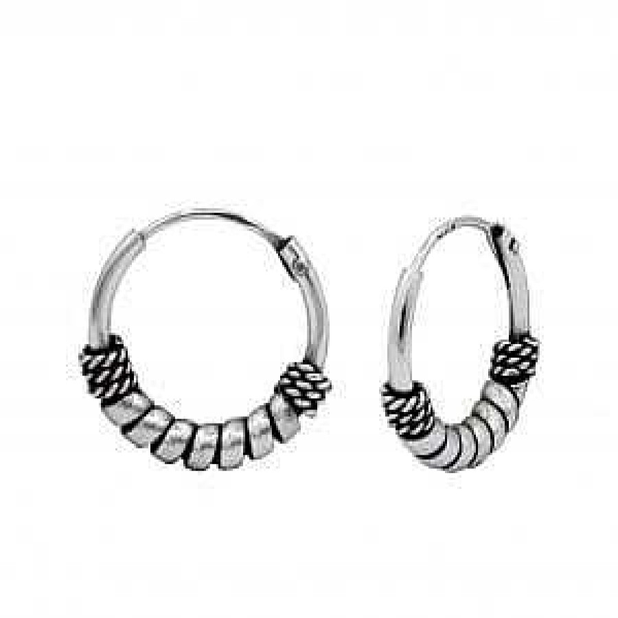 Oorbellen WeLoveSilver | Zilveren Bali Hoops, Getwijnd Met Lange Spiraal