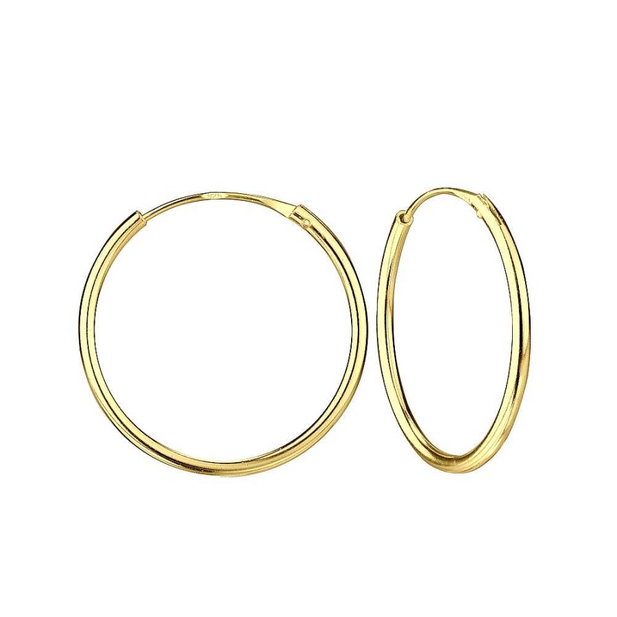 Oorbellen WeLoveSilver | Gold Plated Oorringen, Plain, 20 Mm