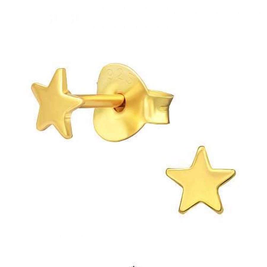 Oorbellen WeLoveSilver | Gold Plated Oorstekers, Ster