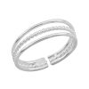 Ringen WeLoveSilver | Zilveren Teenring, Drie Banden Met Gedraaide Band