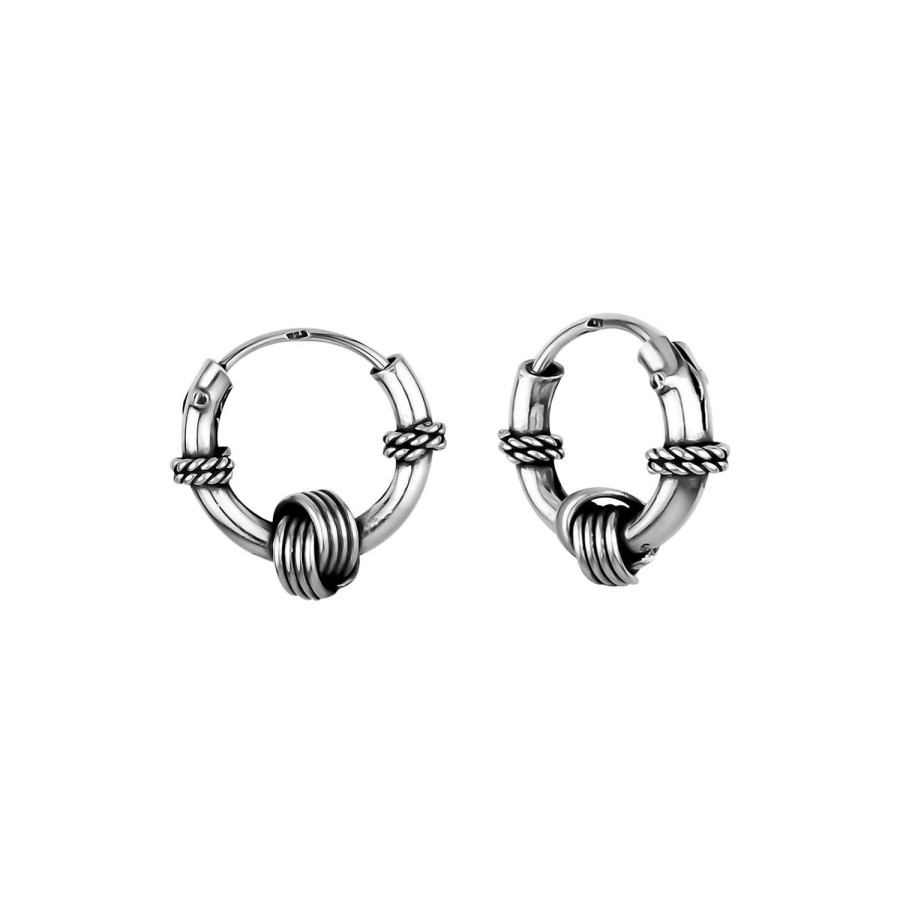 Oorbellen WeLoveSilver | Zilveren Oorringen 12Mm, Bali Hoops Met Ringetjes