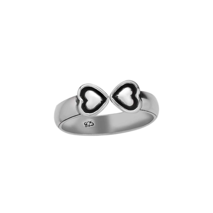 Ringen WeLoveSilver | Zilveren Teenring, Twee Hartjes