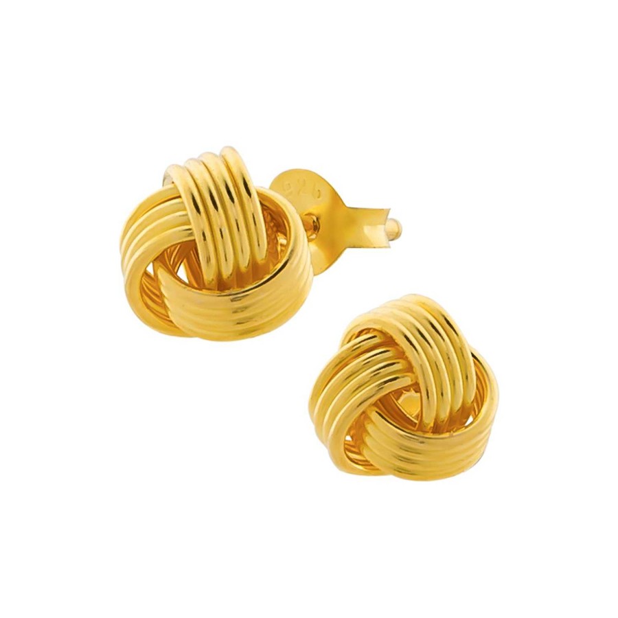 Oorbellen WeLoveSilver | Gold Plated Oorstekers, Knoop