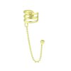 Oorbellen WeLoveSilver | Gold Plated Ear Cuff, Drie Banden Met Chain