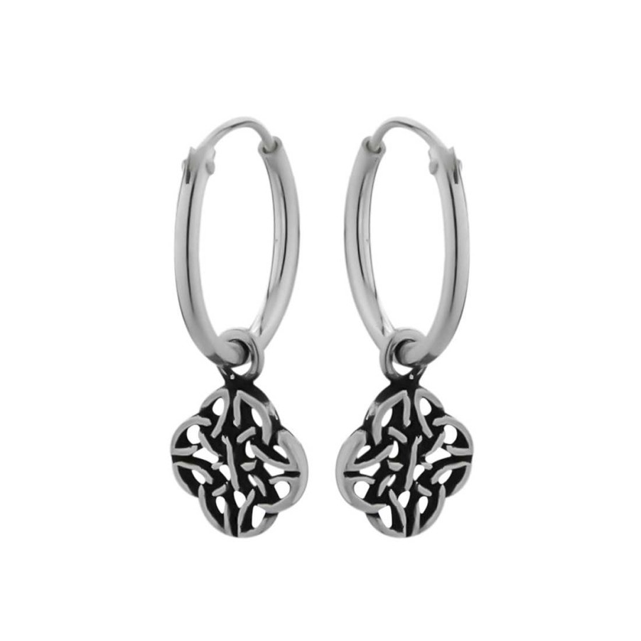 Oorbellen WeLoveSilver | Zilveren Oorringen Met Hanger, Keltische Knoop