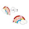 Kids Collectie WeLoveSilver | Zilveren Oorstekers Love Regenboog