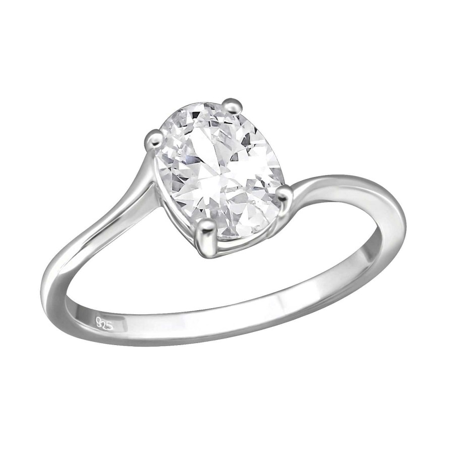 Ringen WeLoveSilver | Rhodium Plated Ring Met Cubic Zirkonia Steen