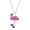 Kids Collectie WeLoveSilver | Zilveren Ketting Met Hanger, Flamingo Op Rolschaatsen